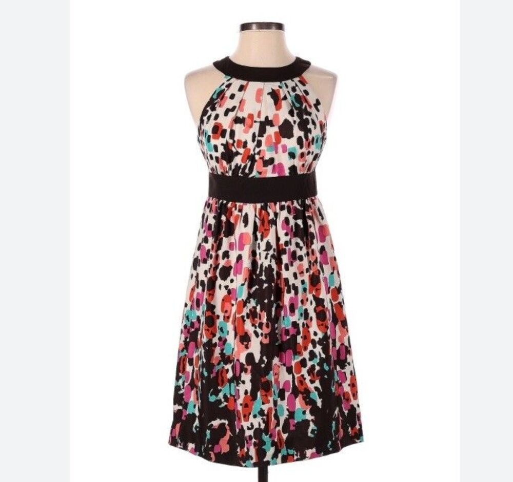 Max And Cleo Fit & Flare Dress Women's Size 6 Sleeveless Lined Multicolored